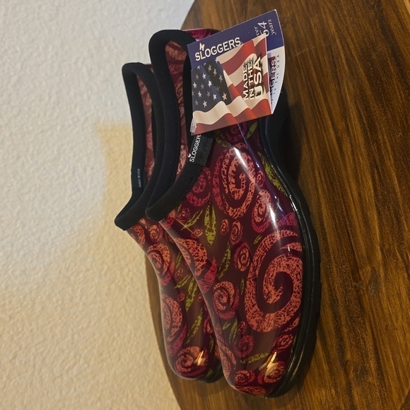 Sloggers Womens Swirl ROSE SHOES Gardening Waterproof New! Sz.10 - Picture 6 of 12